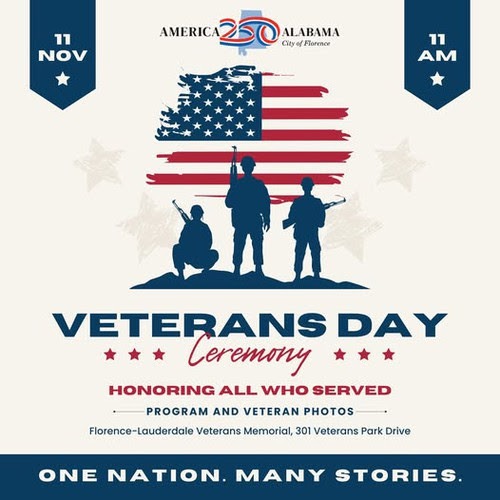 Florence-Lauderdale Veterans Day Ceremony Graphic