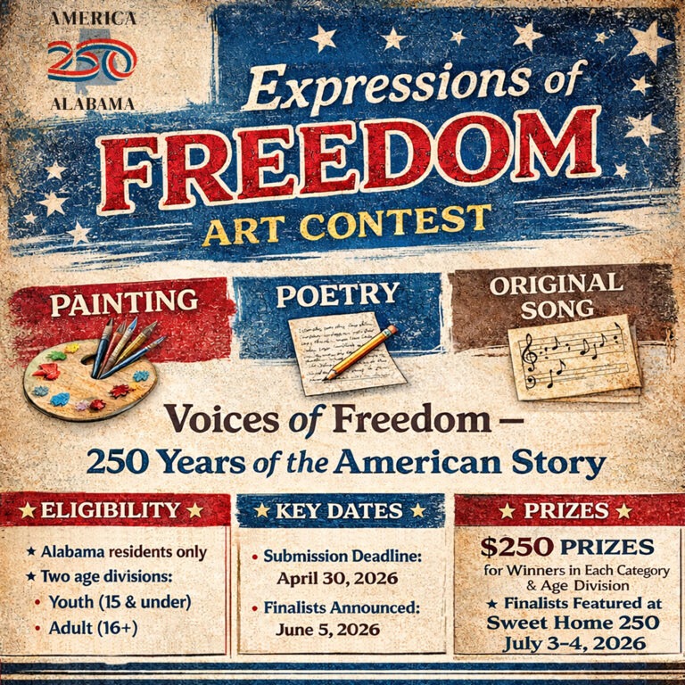 “Expressions of Freedom” America 250 Alabama Arty Contest