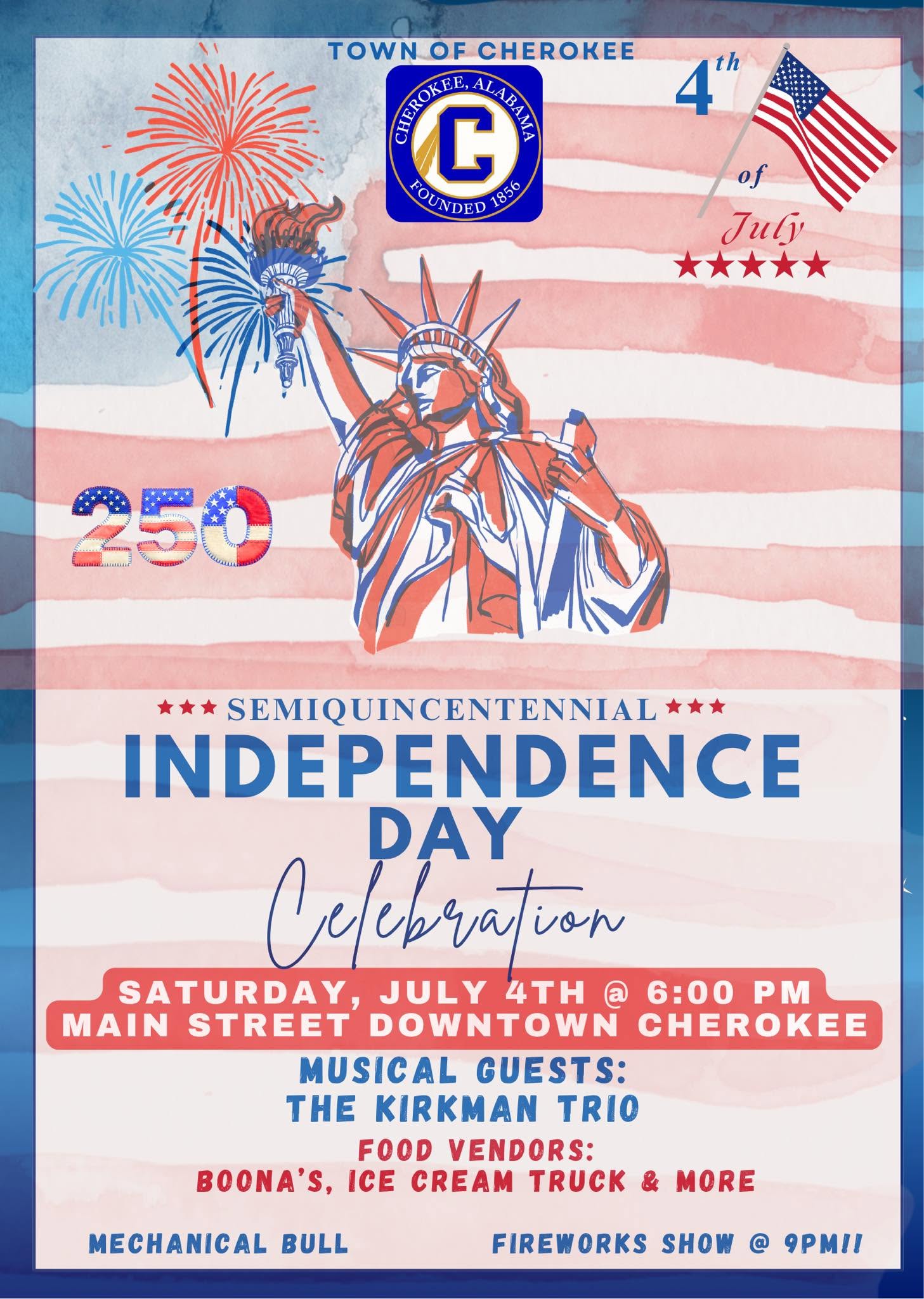 Town of Cherokee Semiquincentennial Independence Day Celebration